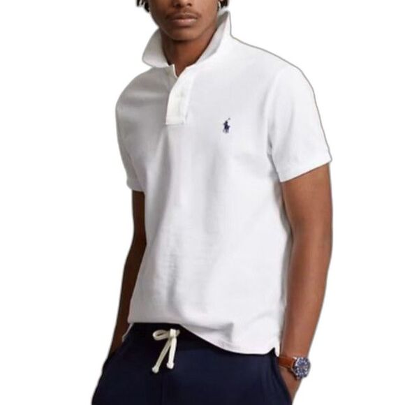 Polo Ralph Lauren White Mesh Short Sleeve Classic Fit Polo Size Small - Picture 1 of 9